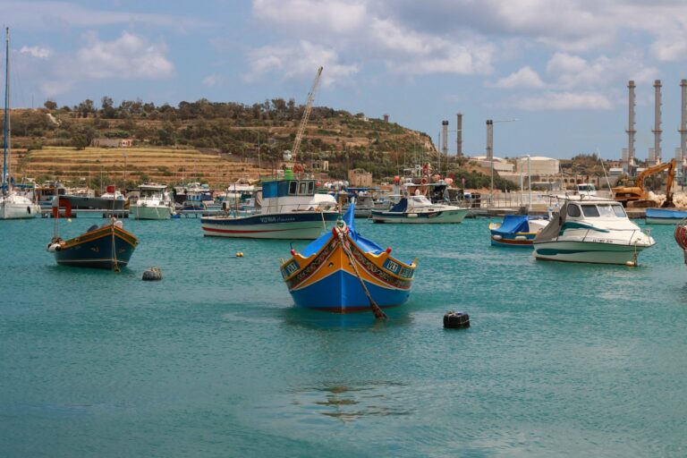 Fishing boats moored at Marsaxlokk