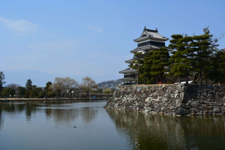 Matsumoto Castle above its moat
