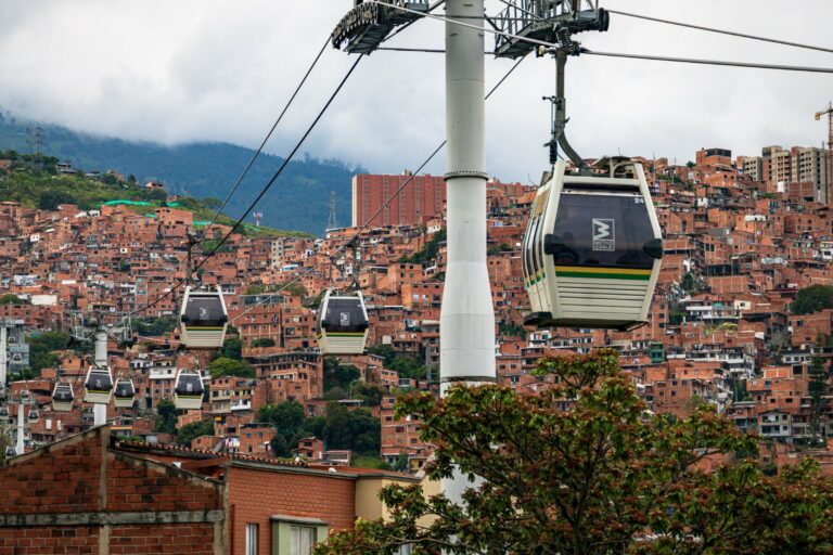 Cable cars over Medellín