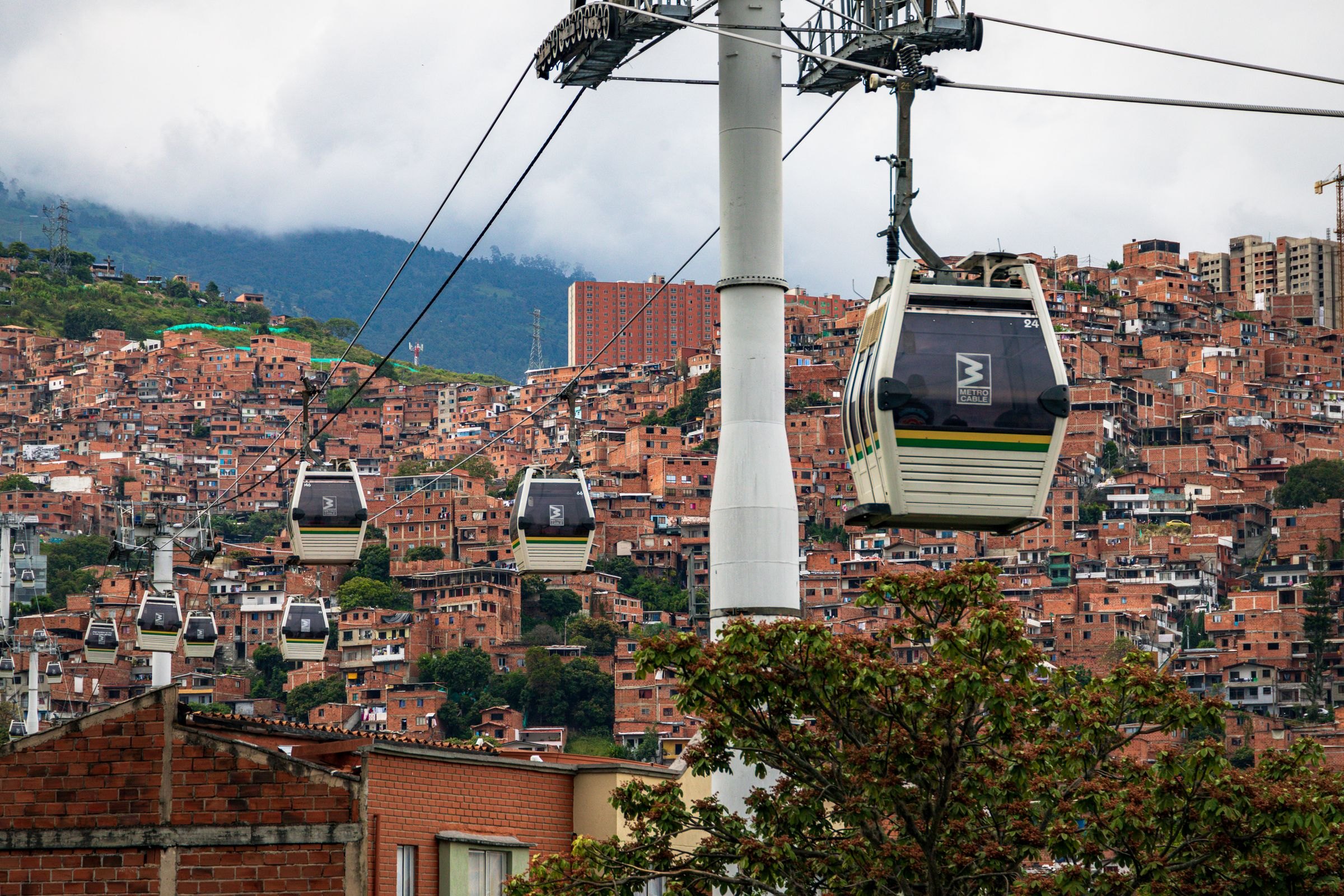 Cable cars over Medellín