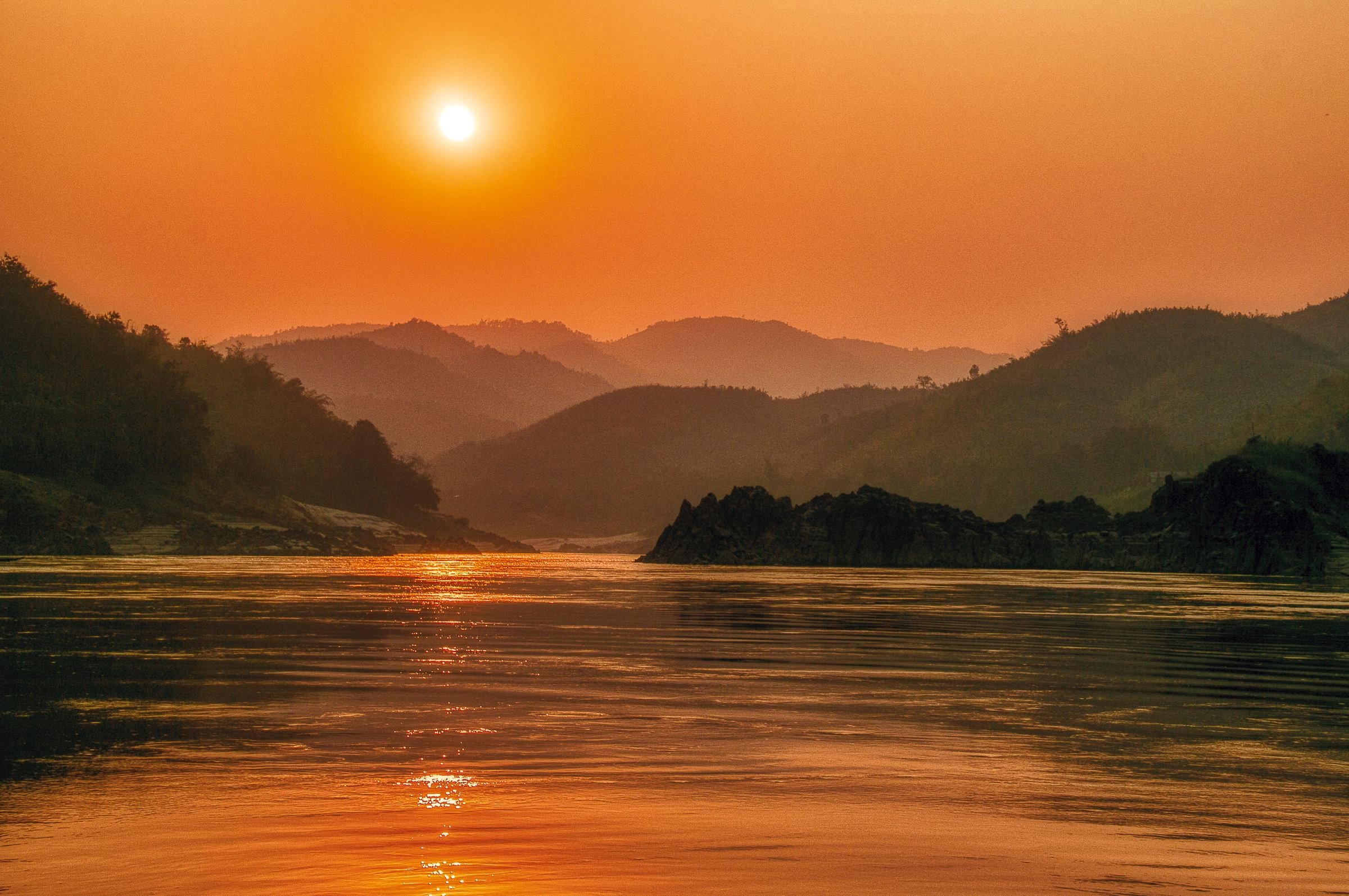 Sunset over the Mekong River