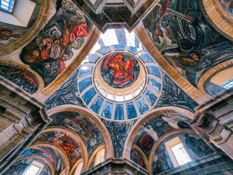 Murals on a dome in Mexico