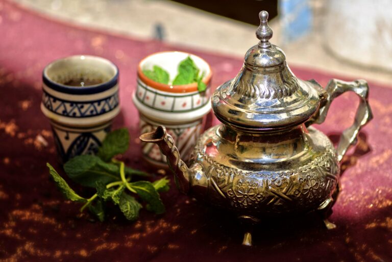 A traditional mint tea set