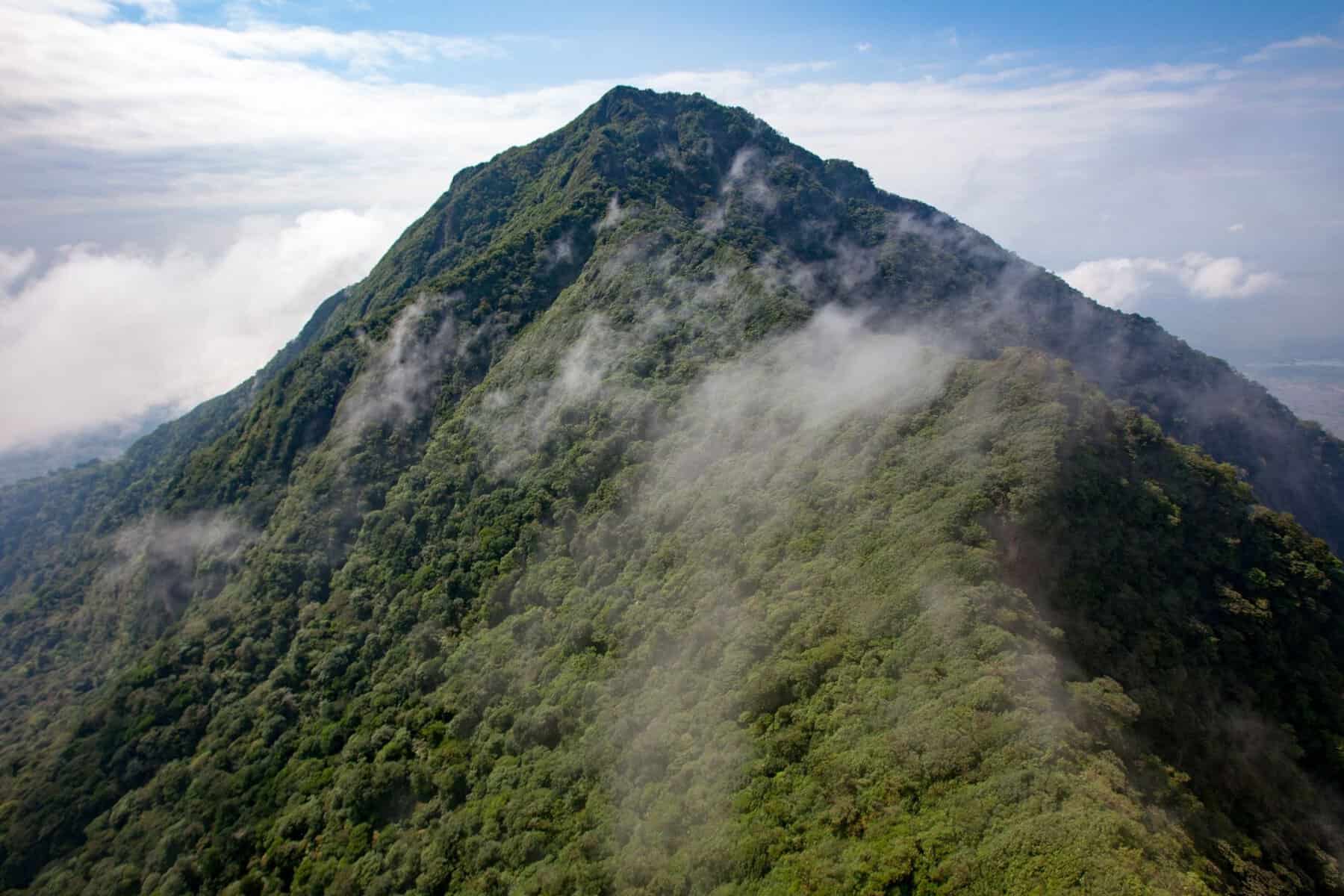 Mombacho Volcano wrapped in cloud forest and mist
