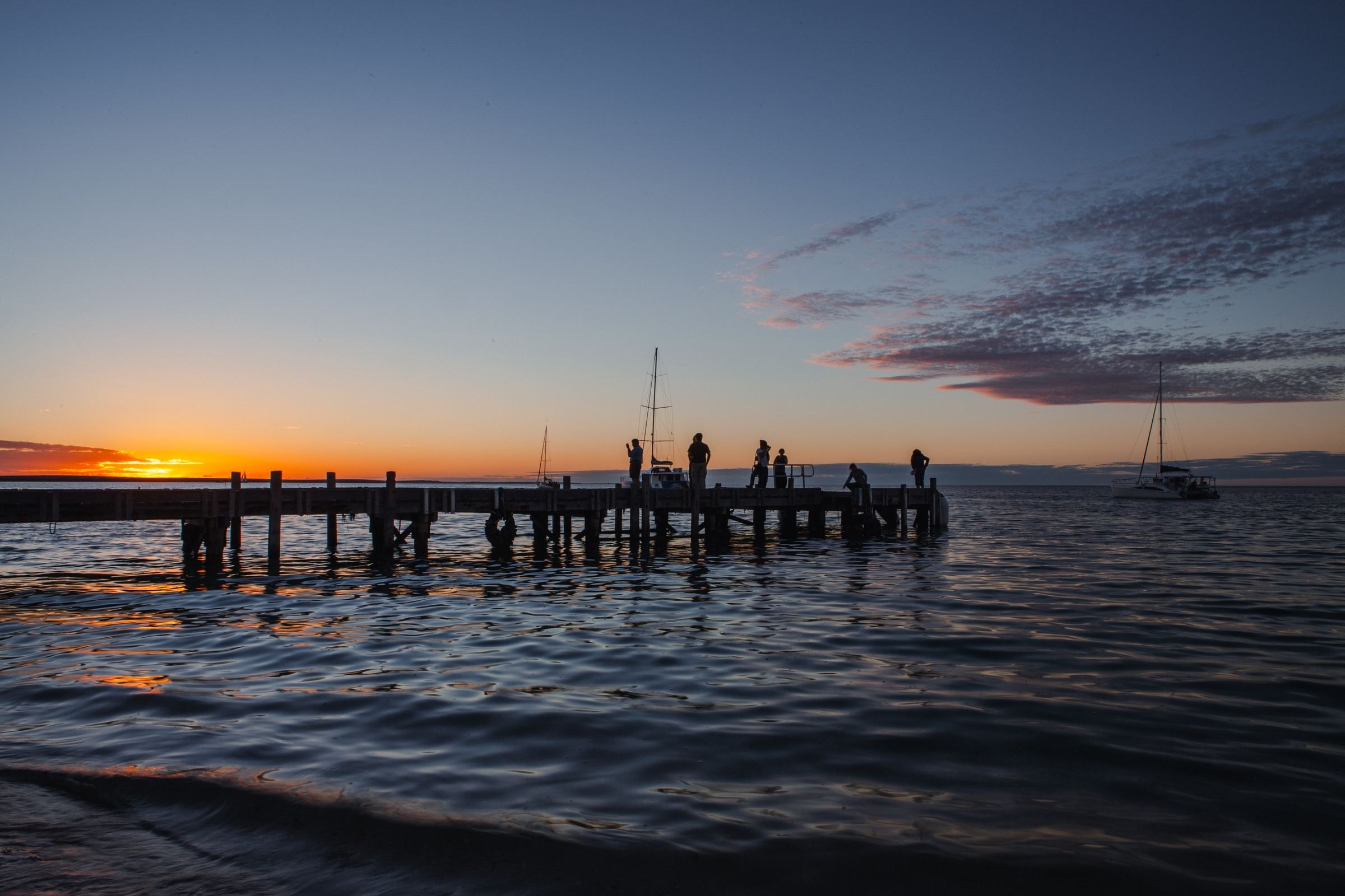 The jetty at Monkey Mia at sunset