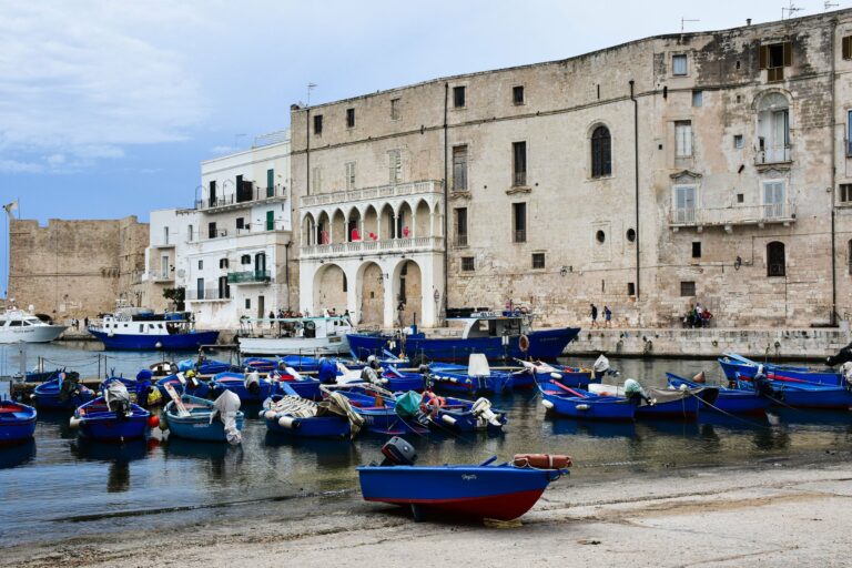 Fishing boats in the harbour of Monopoli, Puglia