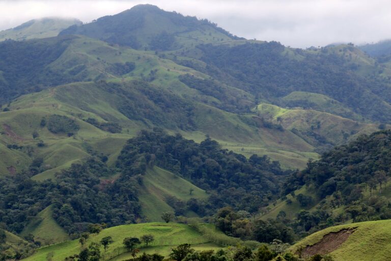 Green hills and forests around Monteverde, Costa Rica