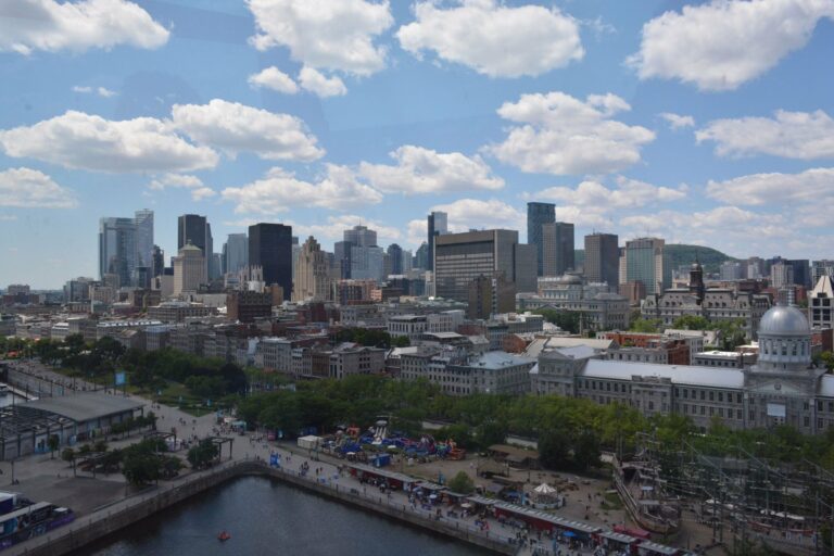 Montreal and its old port from above
