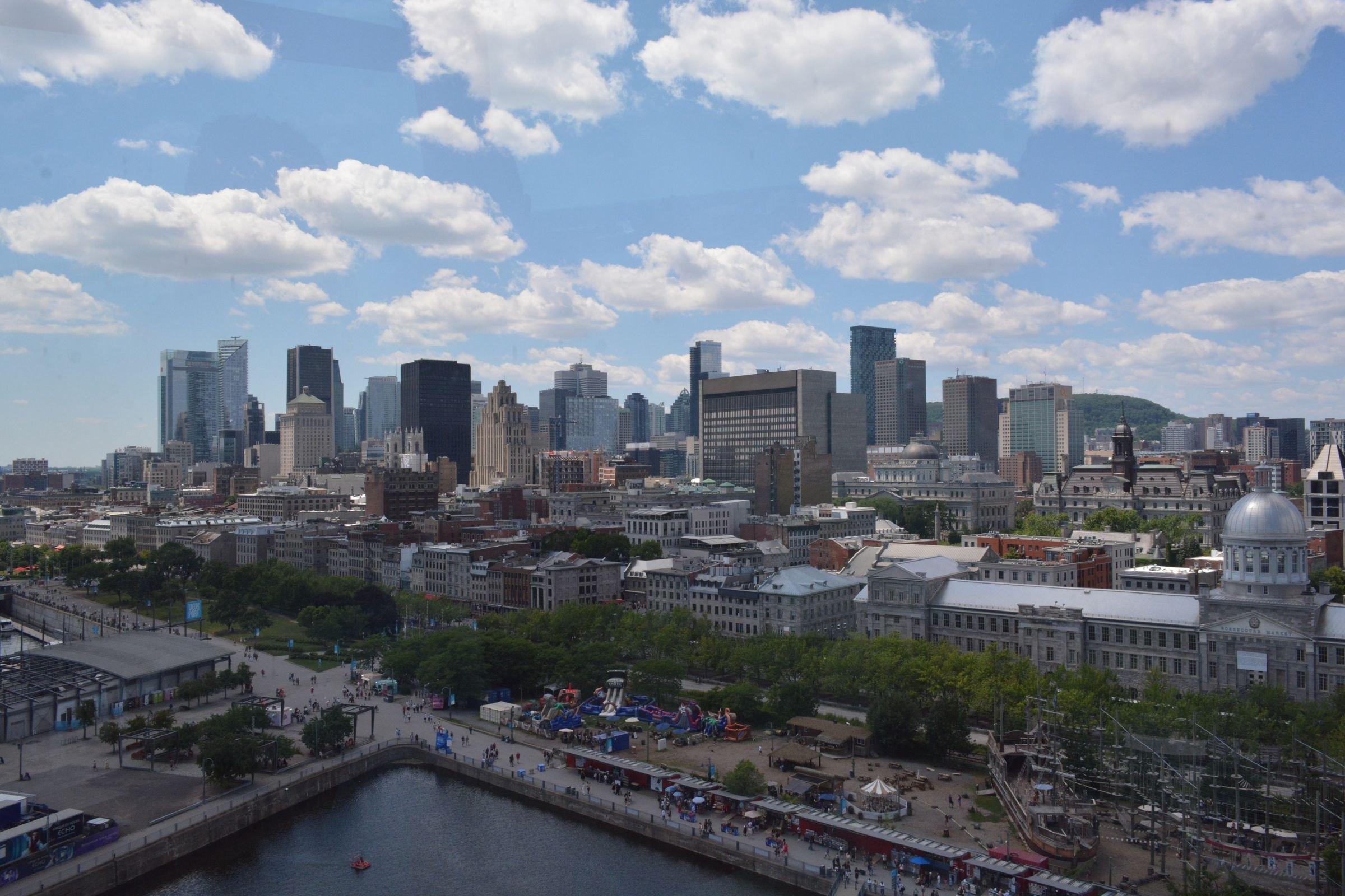 Montreal and its old port from above