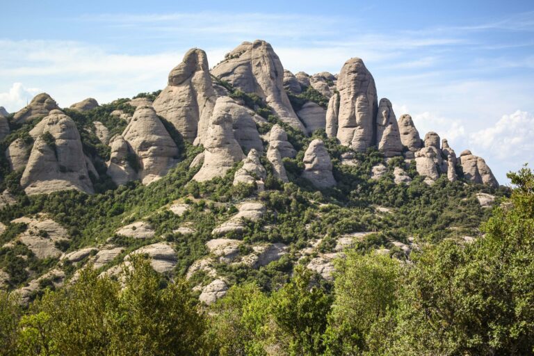 The rock formations of Montserrat