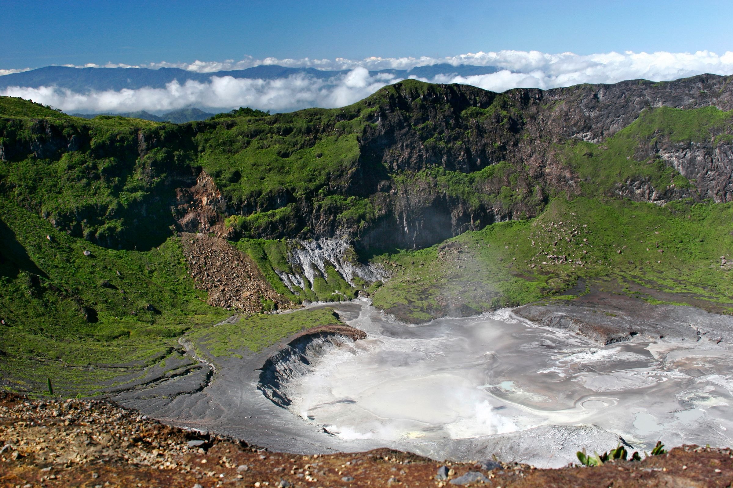 The crater of Mount Aso