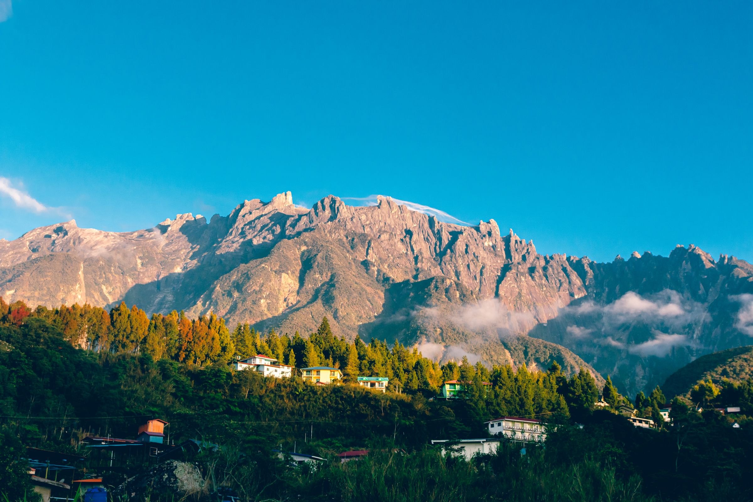 Mount Kinabalu above the hills