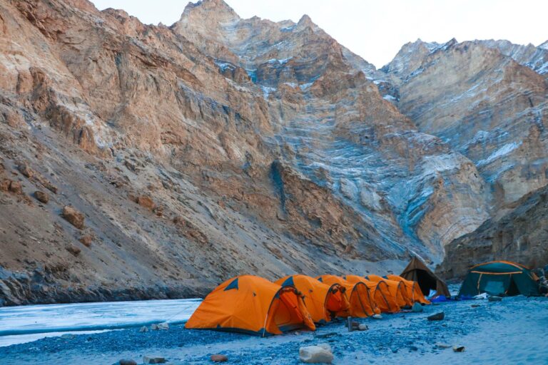 Tents beneath Karakoram peaks