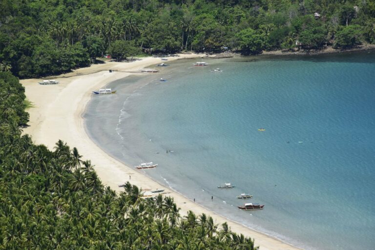 Nagtabon Beach on Palawan from the air