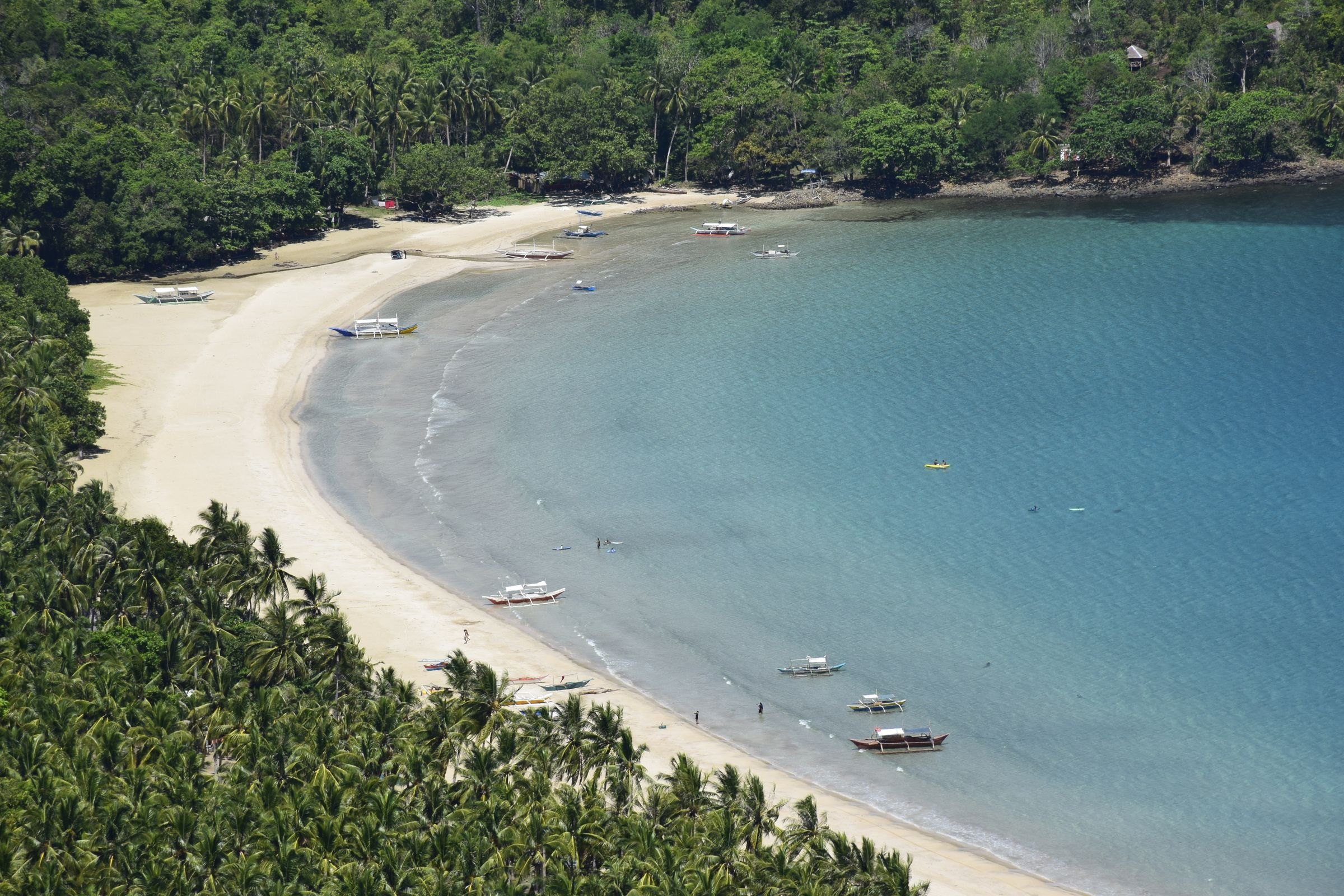 Nagtabon Beach on Palawan from the air