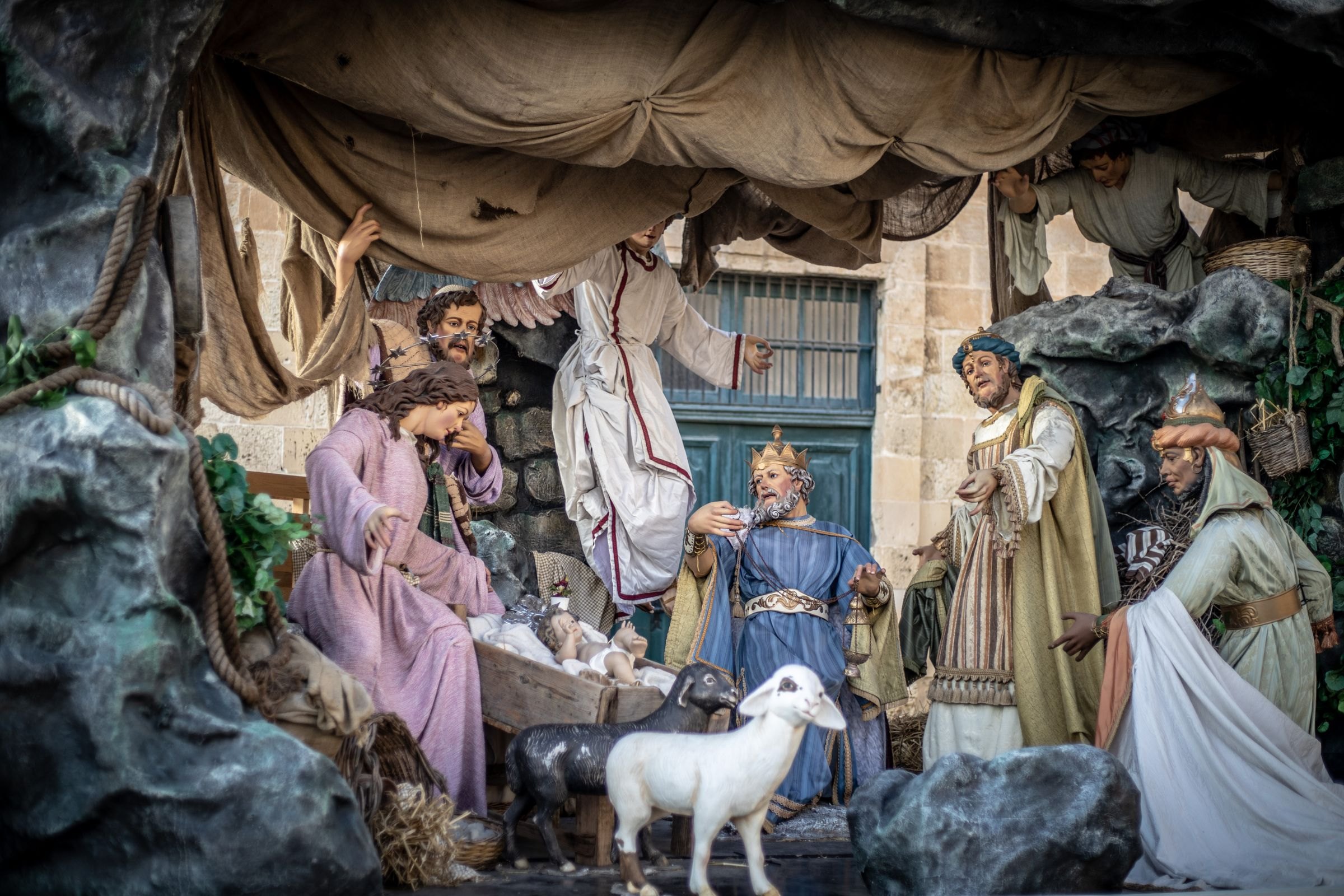 A traditional nativity scene