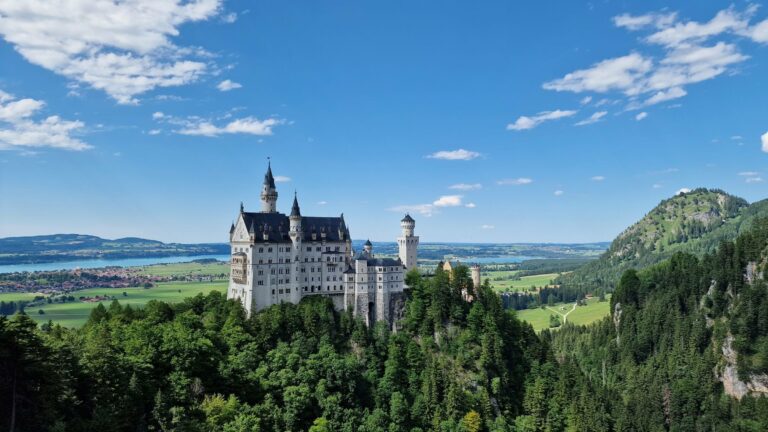Neuschwanstein Castle in the Bavarian countryside