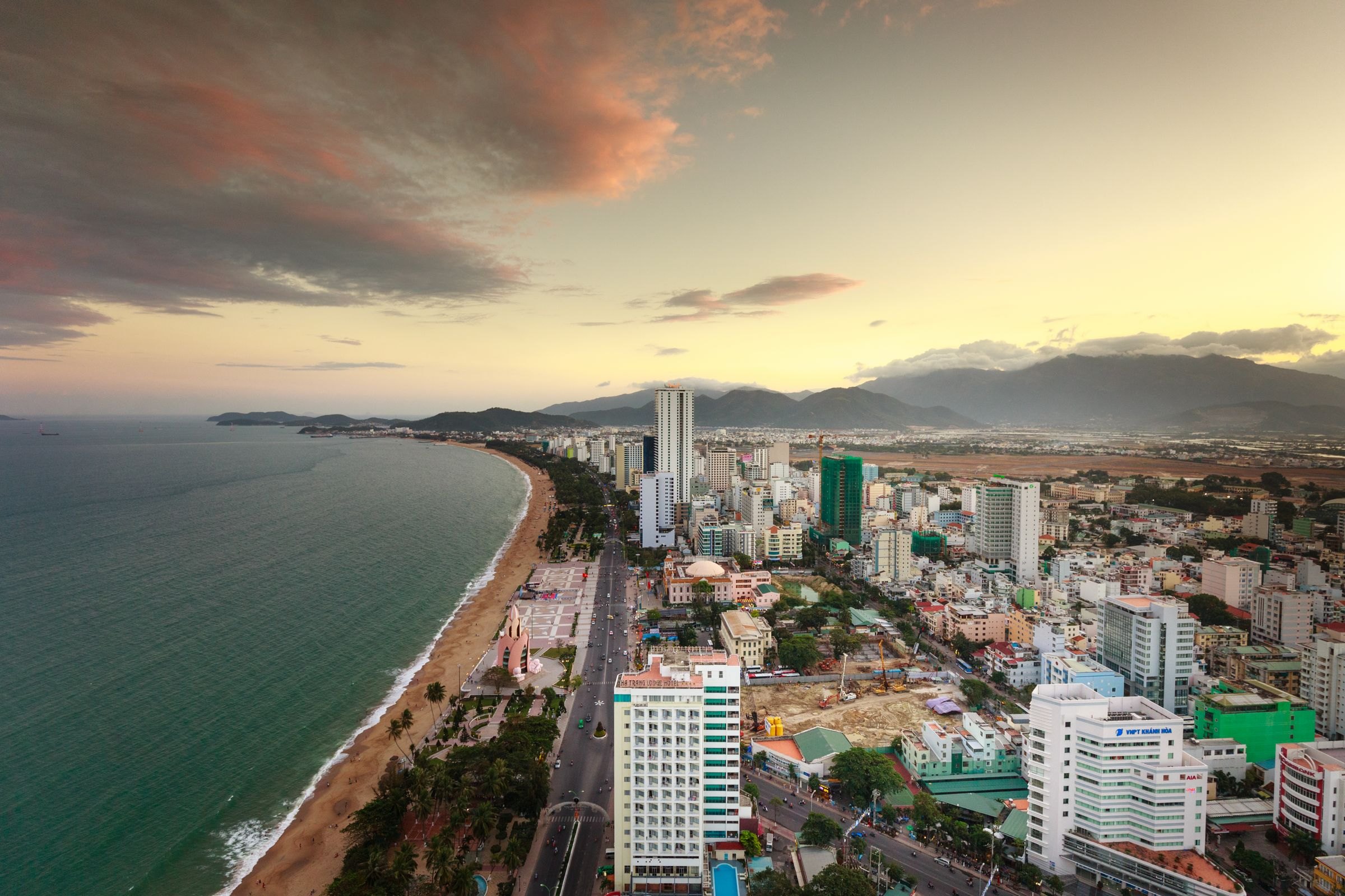 Nha Trang and its beach from the air
