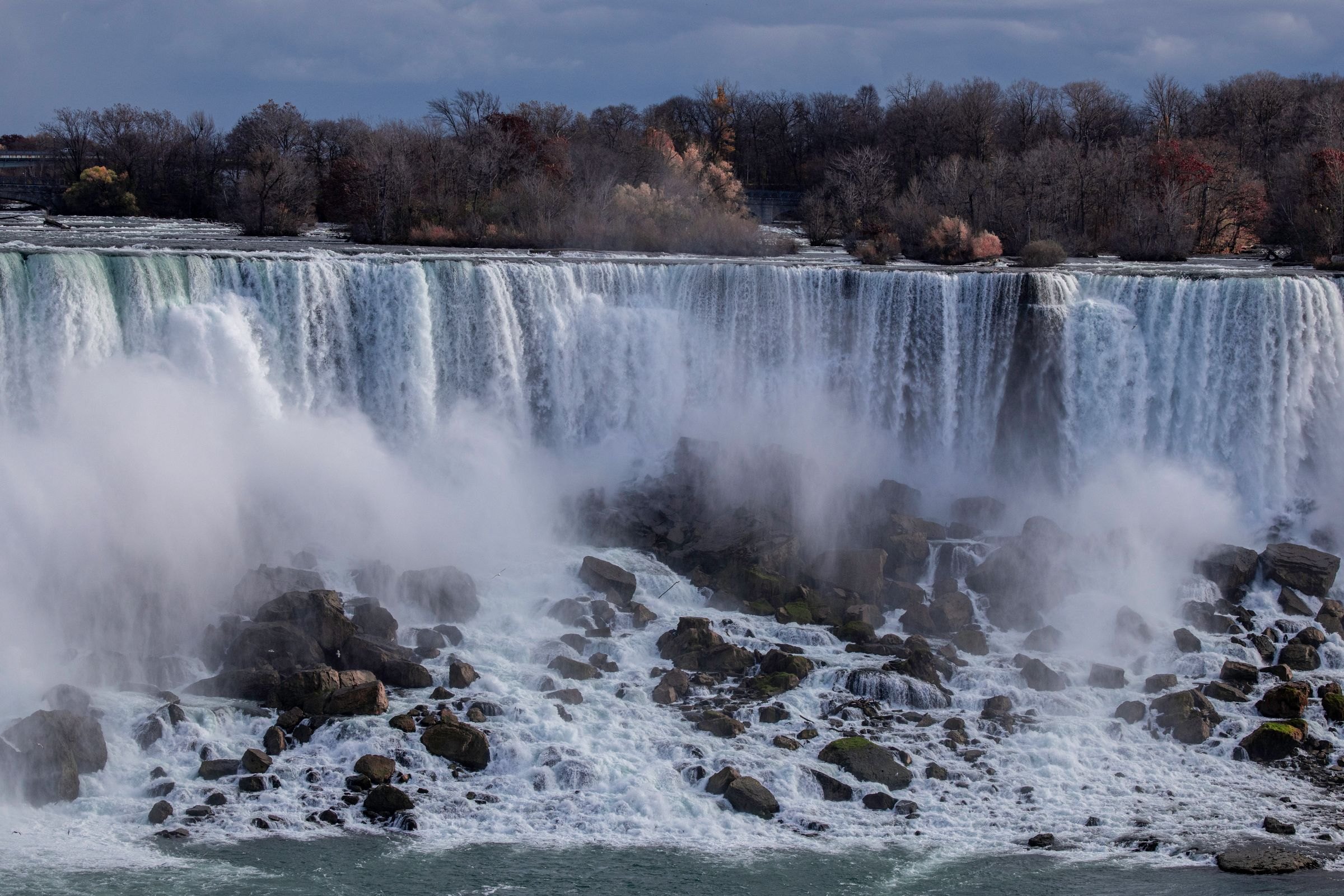 Niagara Falls and its rocky base