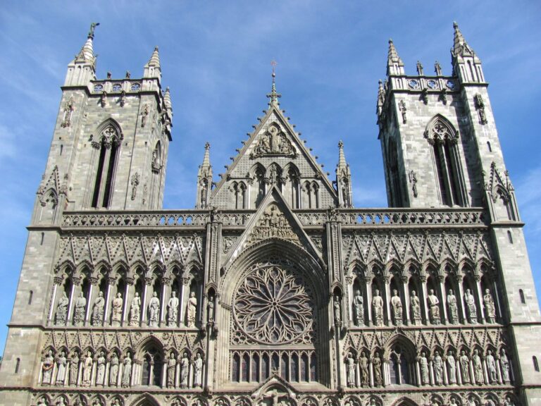 The west front of Nidaros Cathedral in Trondheim