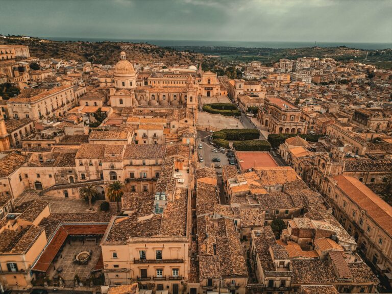 The Baroque rooftops of Noto from above