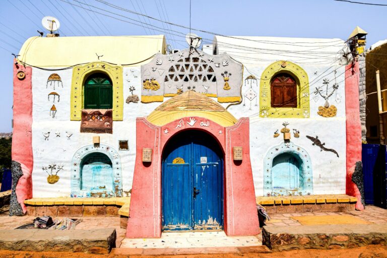 A painted Nubian house near Aswan
