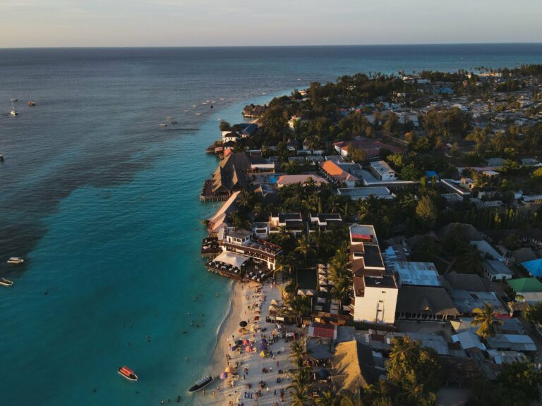 Nungwi beach on Zanzibar's northern coast from above