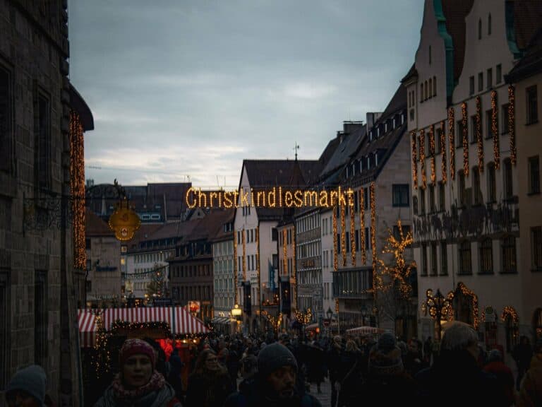 Nuremberg's Christkindlesmarkt in the evening