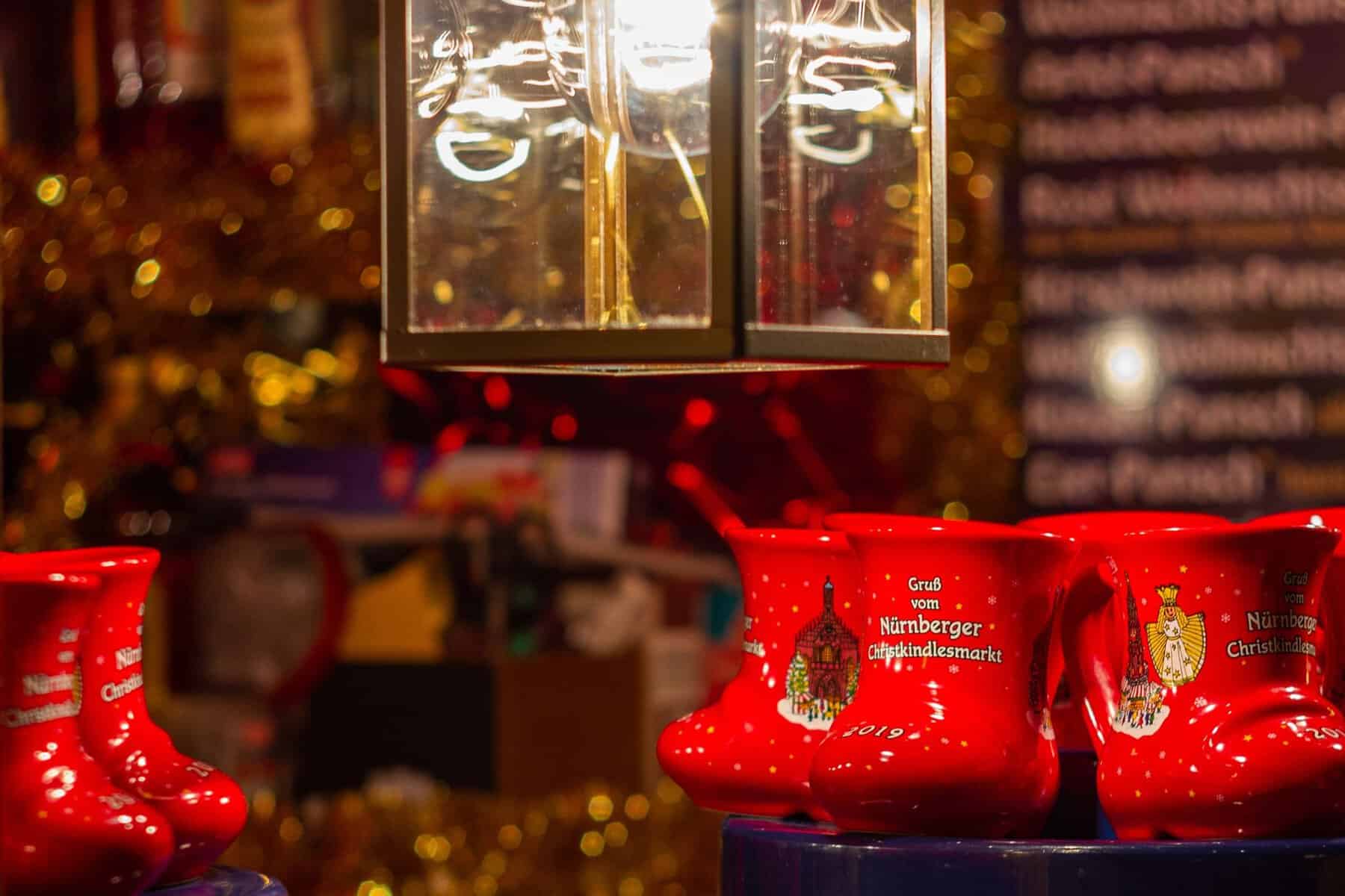 Festive mugs at the Nuremberg Christmas market