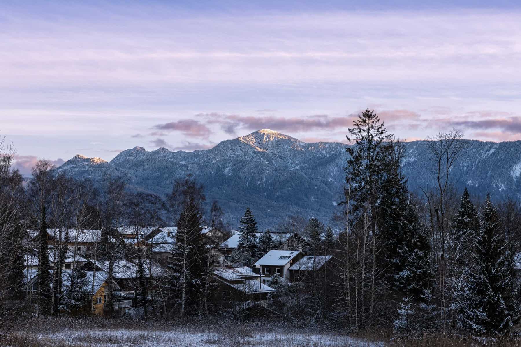 Oberammergau beneath snow-capped mountains