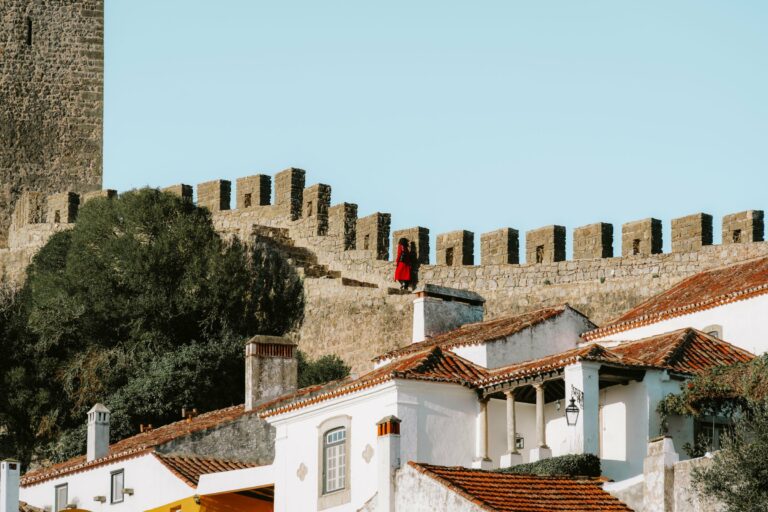 The walls and whitewashed houses of Obidos