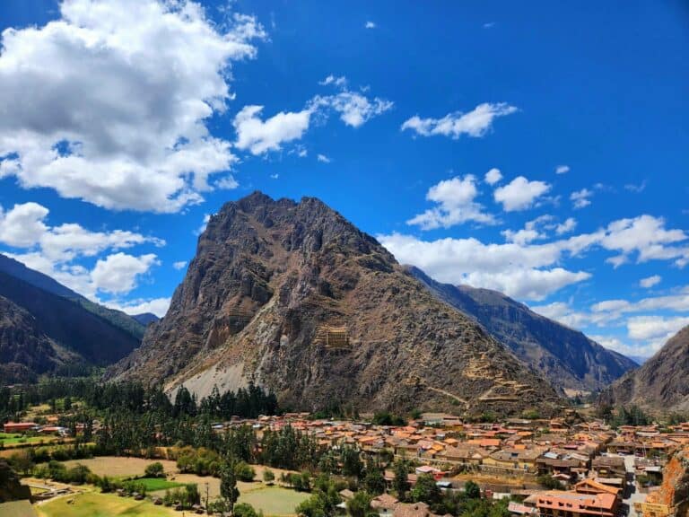 Ollantaytambo village beneath the Andes, Sacred Valley, Peru