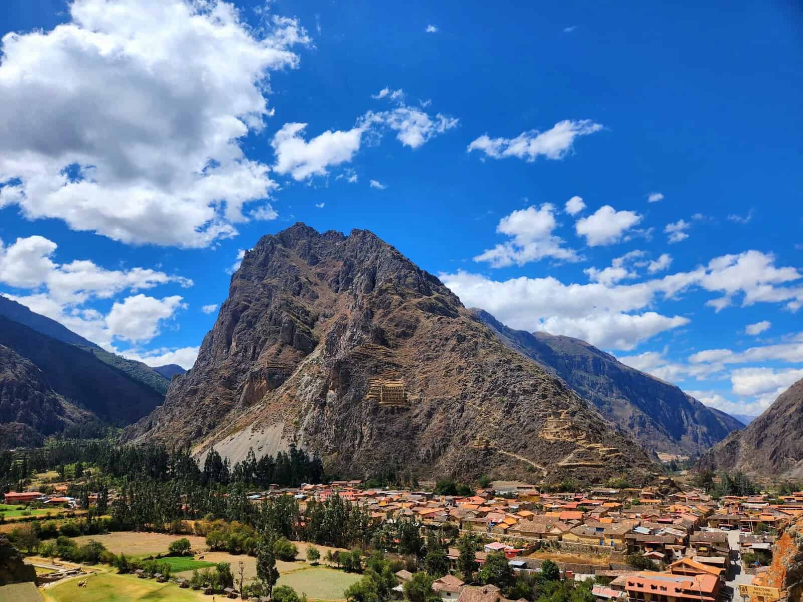 Ollantaytambo village beneath the Andes, Sacred Valley, Peru