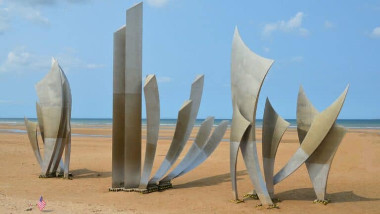 The Les Braves memorial on Omaha Beach, Normandy