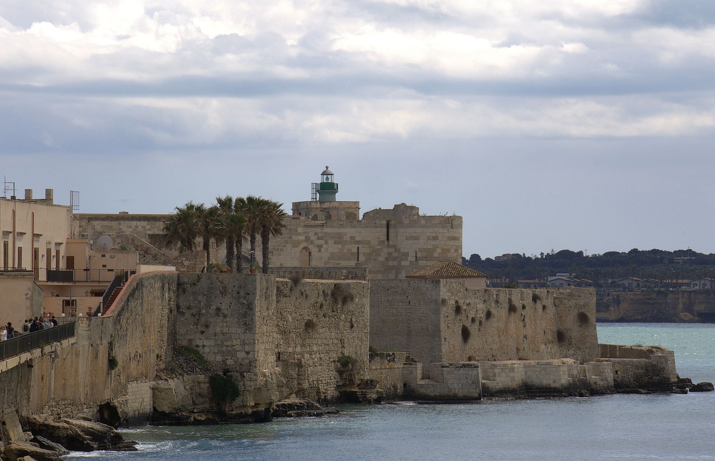 The sea walls of Ortigia in Syracuse