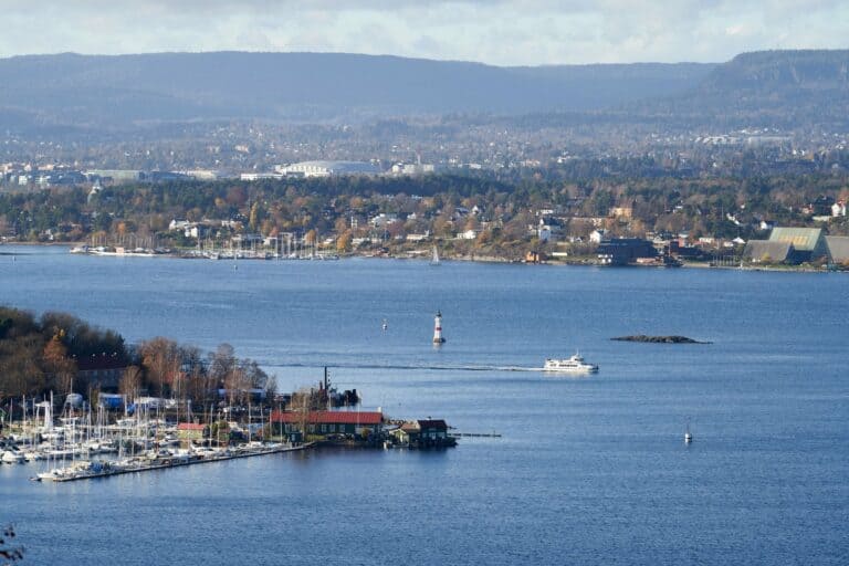 The Oslofjord and marina in Oslo, Norway