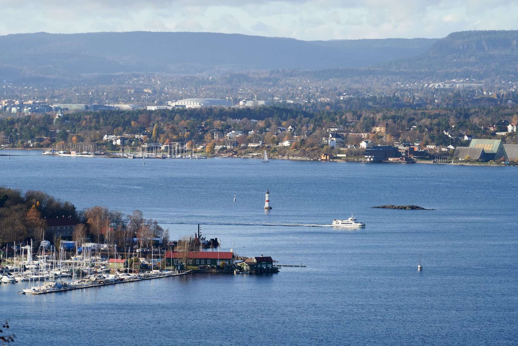 The Oslofjord and marina in Oslo, Norway
