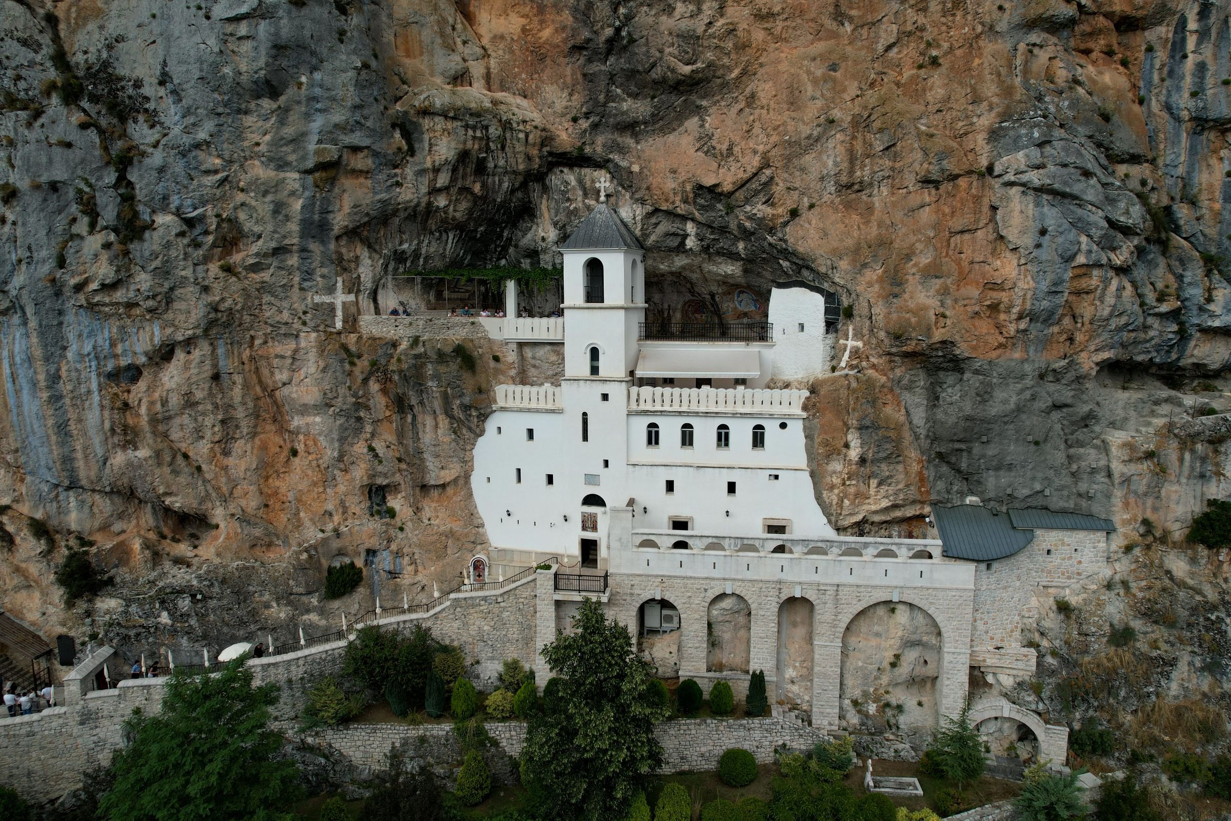 Ostrog Monastery in the cliff face