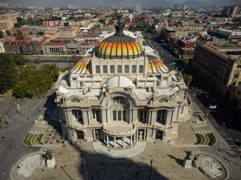 The Palacio de Bellas Artes from above, Mexico City