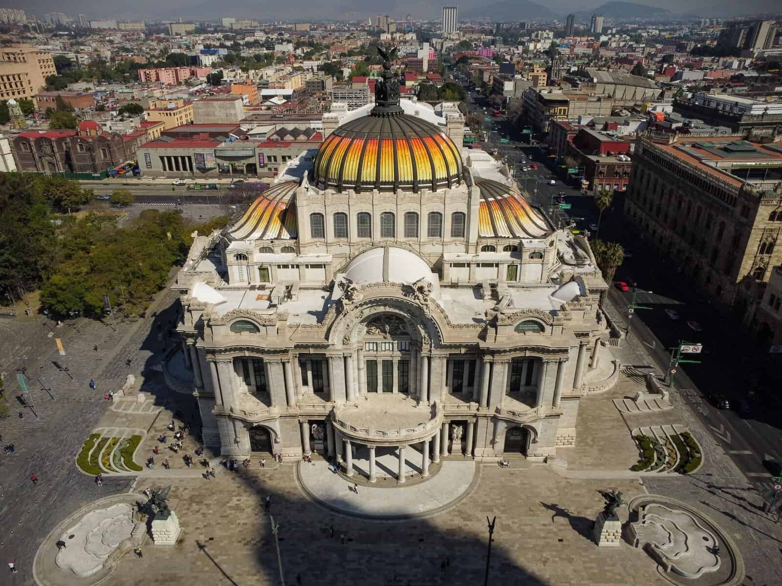 The Palacio de Bellas Artes from above, Mexico City