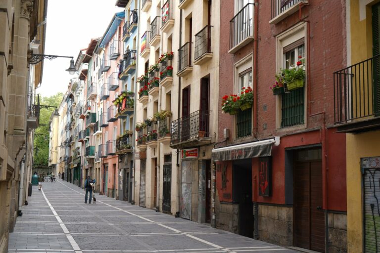 A colourful street in Pamplona