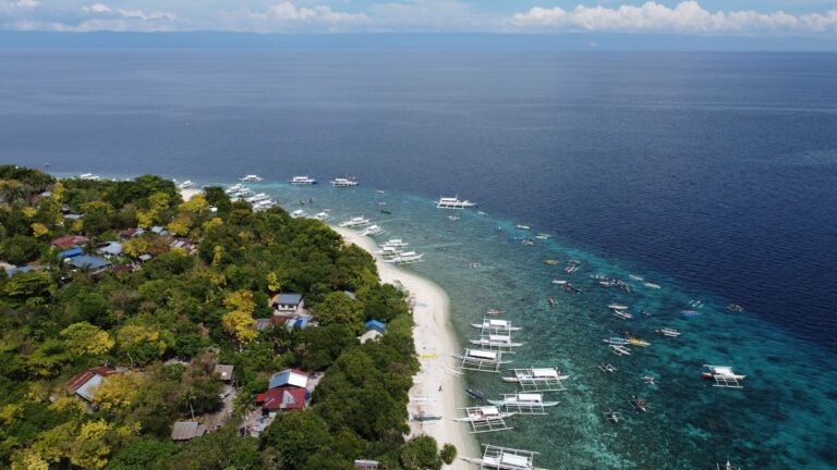 Panglao Island's white beach from above