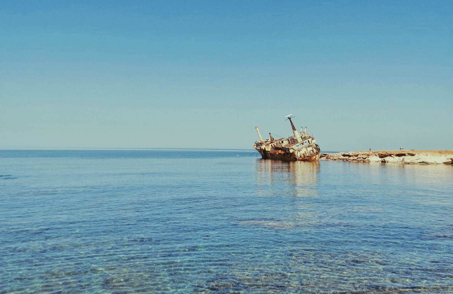 A shipwreck off the coast of Paphos, Cyprus