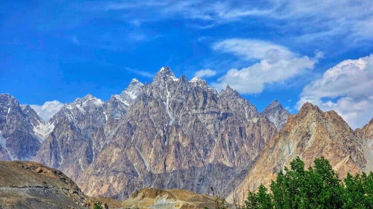 The jagged Passu Cones above the Hunza Valley, Pakistan
