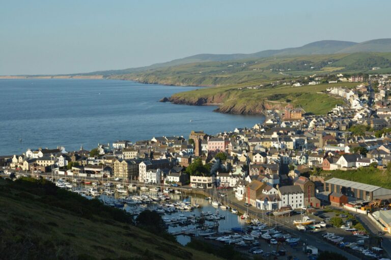 Peel and its marina on the Isle of Man