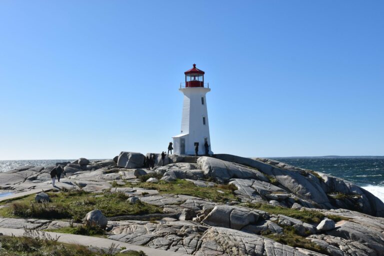 Peggy's Cove lighthouse on its granite rocks