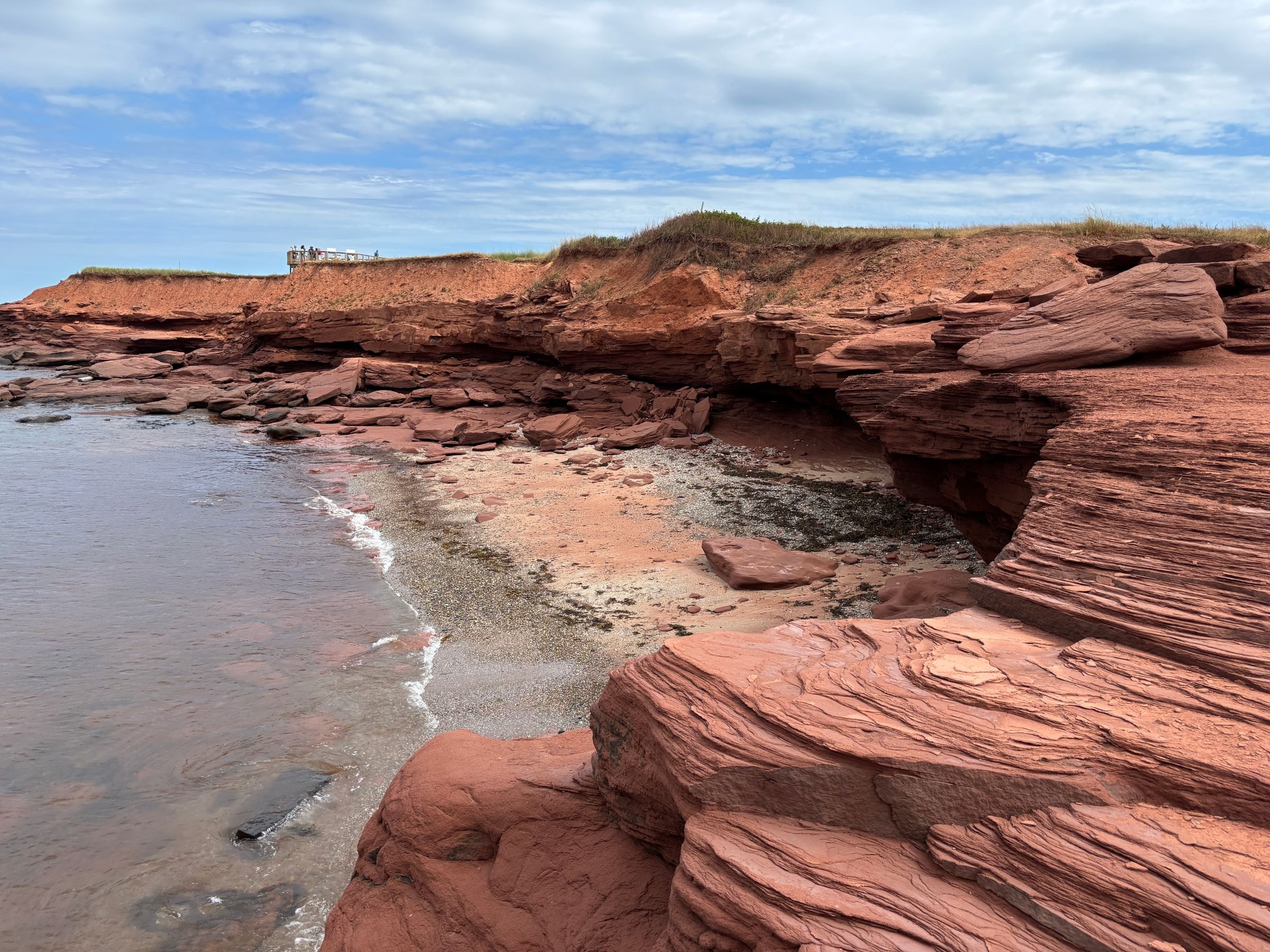 Red sandstone cliffs on Prince Edward Island