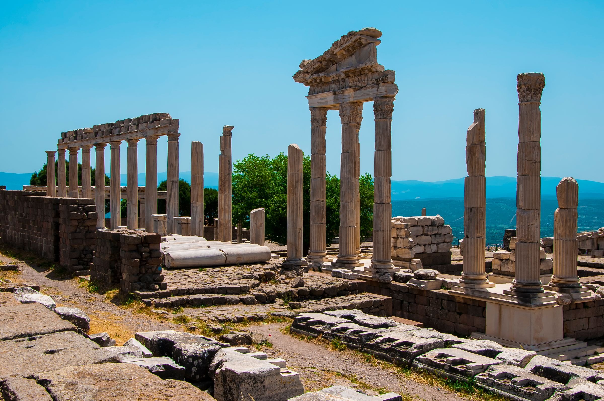 The temple ruins on the acropolis of Pergamon