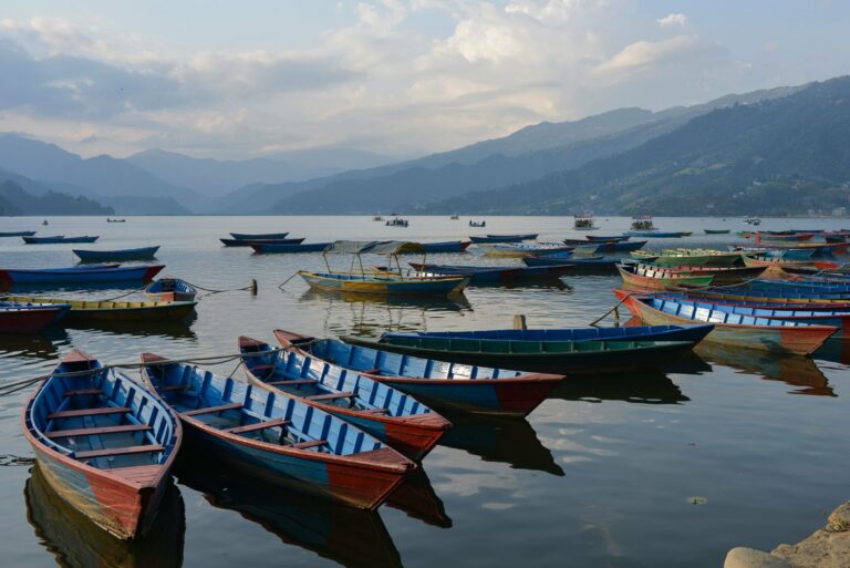 Wooden boats on Phewa Lake
