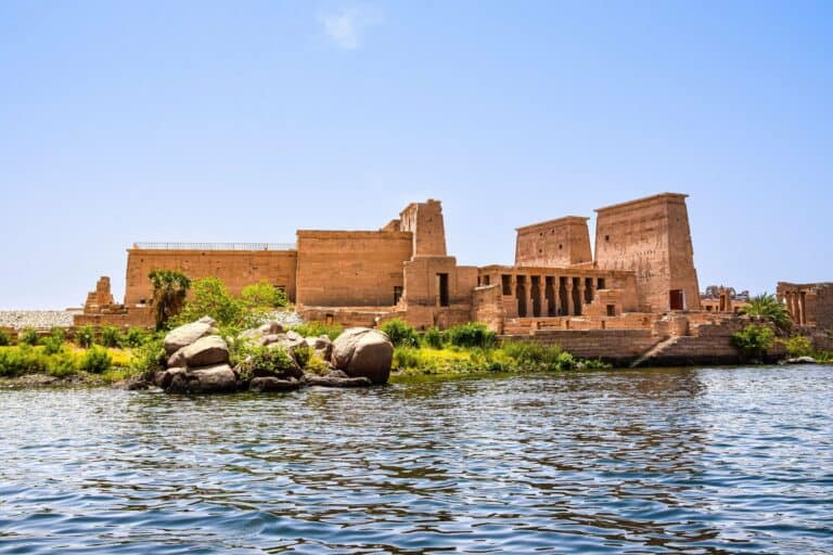 Philae Temple on its island in the Nile near Aswan
